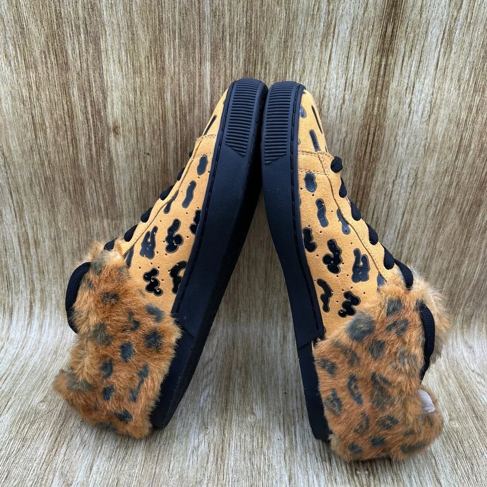 Puma x Mihara Yasuhiro Men's Size 10 Tan Black Leopard Faux Fur Shoes 357300-01